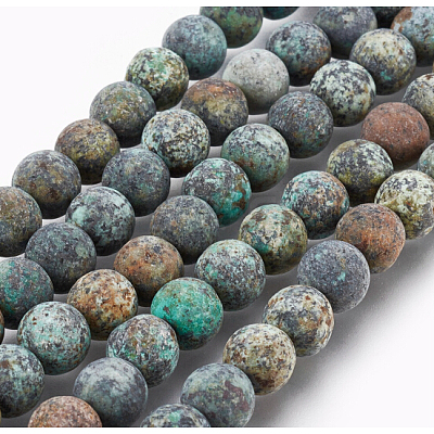 Natural African Turquoise(Jasper) Bead Strands X-G-G957-25-8mm-1