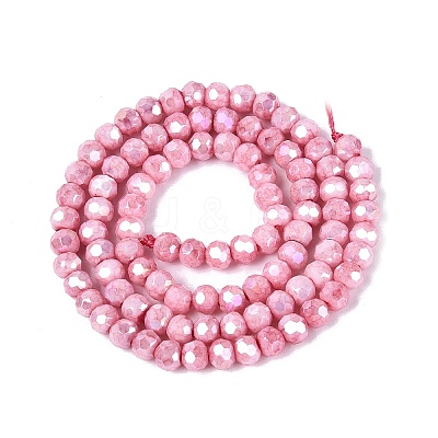 Anti-Tarnish Electroplate Glass Beads Strands EGLA-ZX010-4mm-03-1