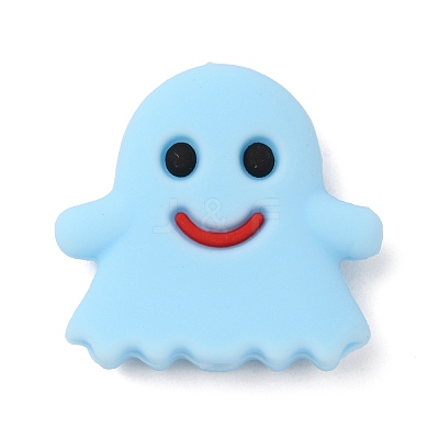 Ghost Food Grade Silicone Beads SIL-WH0002-77C-1