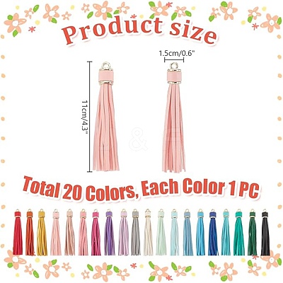 20Pcs 20 Styles Imitation Leather Tassel Big Pendants FIND-PH0021-59-1