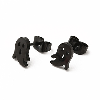 Halloween Ghosts 304 Stainless Steel Stud Earrings for Women EJEW-B019-04EB-1