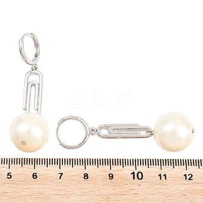 Paperclip with Round Brass Hoop Earrings EJEW-Z164-12P-1