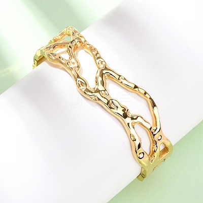 Textured 304 Stainless Steel Bangles BJEW-G749-10G-1
