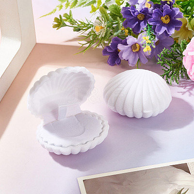 Shell Shaped Velvet Jewelry Storage Boxes VBOX-TADJ0001-02B-1