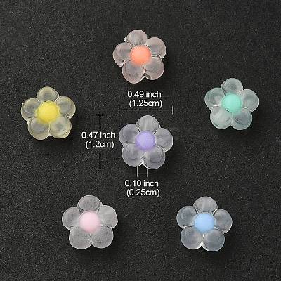 30Pcs 6 Colors Transparent Acrylic Beads TACR-YW0001-96-1