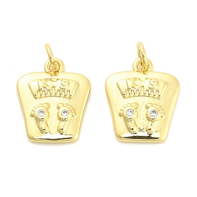 Brass Micro Pave Cubic Zirconia Pendants KK-H527-27G-1