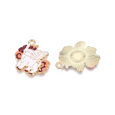 Rack Plating Alloy Enamel Pendants ENAM-N056-420-1