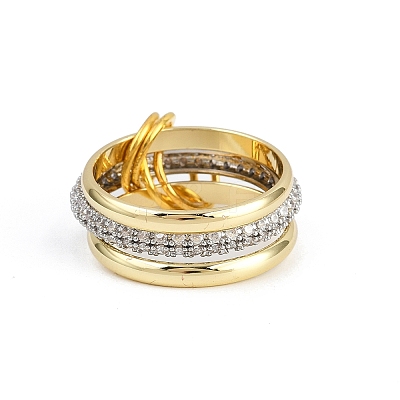 Brass Micro Pave Cubic Zirconia Finger Rings RJEW-D325-01PG-07-1