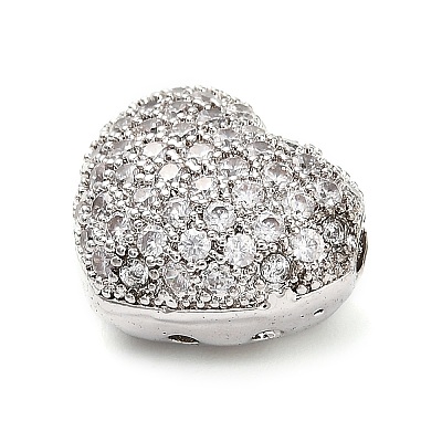 Brass Micro Pave Cubic Zirconia Beads KK-L229-076B-P-1
