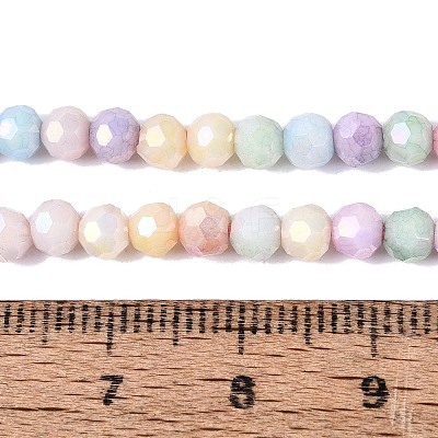 Anti-Tarnish Electroplate Glass Beads Strands LS-EGLA-ZX010-4mm-14-1