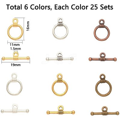 Tibetan Style Toggle Clasps TIBEP-PH0004-67-1
