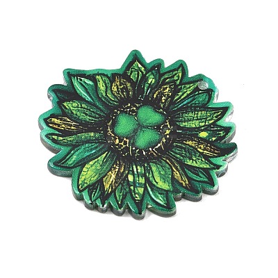 Saint Patrick's Day Opaque Printed Acrylic Pendants OACR-A045-05D-1