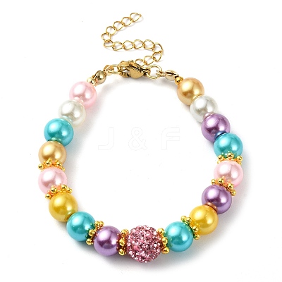 Glass Imitation Pearl Beaded Bracelets for Women BJEW-JB10033-01-1