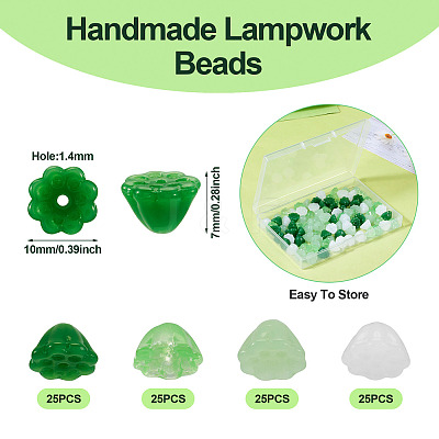 100Pcs 4 Colors Handmade Lampwork Beads LAMP-TA0001-24-1