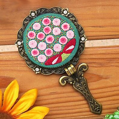 DIY Foldable Handheld Mirror Embroidery Starter Kit SENE-PW0003-056B-1