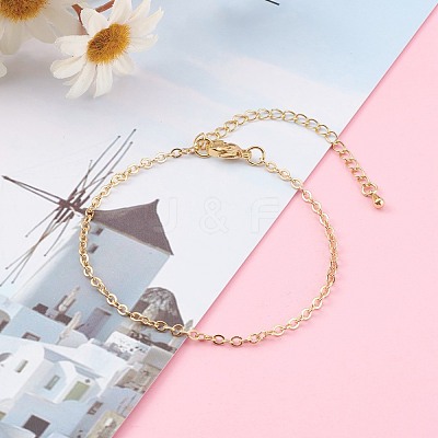 Brass Cable Chain Bracelets BJEW-JB06059-1
