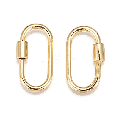Brass Screw Carabiner Lock Charms LS-KK-T047-07G-1