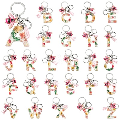 Resin & Acrylic & Faux Suede Tassel Keychain KEYC-YW00125-01-1