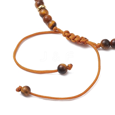 Natural Tiger Eye Braided Bead Bracelets BJEW-JB11241-06-1