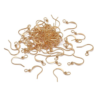 Brass Earring Hooks KK-F824-016G-1
