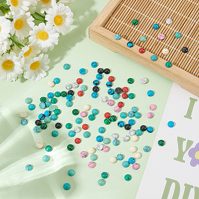 130Pcs 13 Styles Gemstone Cabochons G-GO0001-70-1