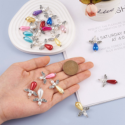80Pcs 2 Style Imitation Pearl Acrylic Pendants OACR-CD0001-07-1