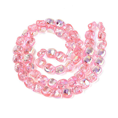 Electroplate Transparent Glass Beads Strands EGLA-N057-02A-06-1