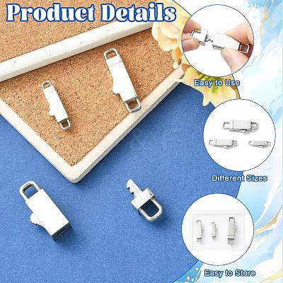 3Pcs 3 Styles Stainless Steel Bayonet Clasps STAS-CJ0003-61-1