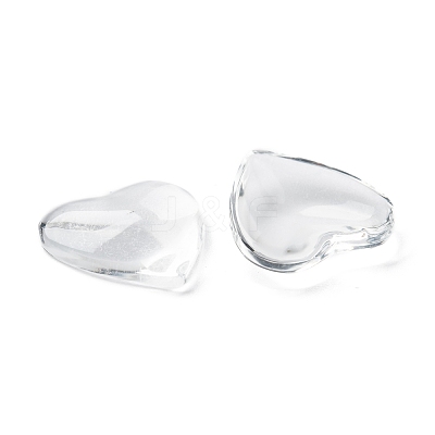 Transparent Glass Heart Cabochons X-GGLA-R021-20mm-1