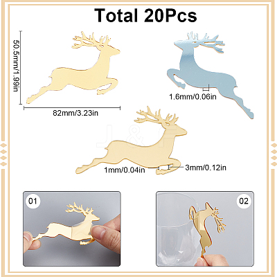 Deer Shape Plastic Wine Glass Charms AJEW-SC0001-63B-1