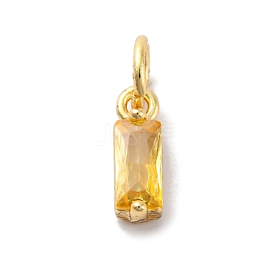 Brass Pave Cubic Zirconia Charms KK-F894-13G-06-1