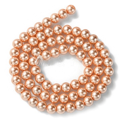 Eco-Friendly Dyed Glass Pearl Round Beads Strands HY-A002-6mm-RB057-1