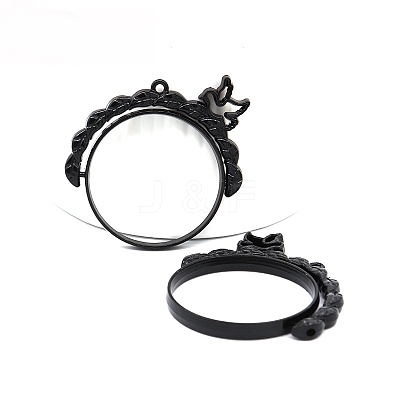 Zinc Alloy Open Back Bezel Pendants(rotatable) PALLOY-WH0076-82EB-RS-1