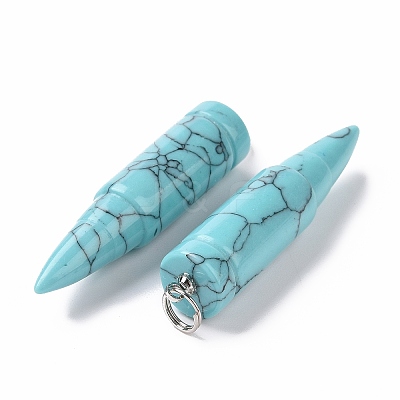 Synthetic Turquoise Pointed Pendants G-D850-12-1