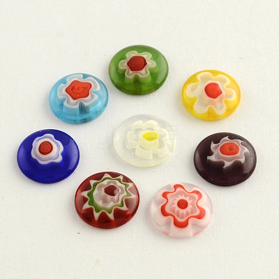 Handmade Millefiori Glass Cabochons LK-R005-19-1
