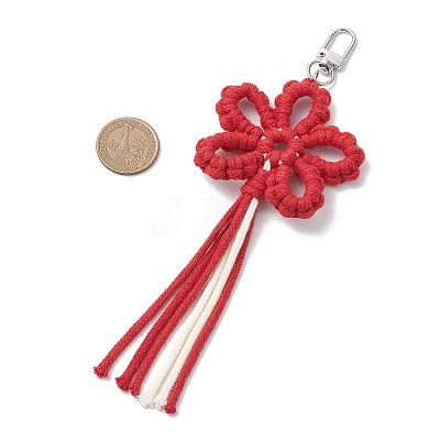 Flower Cotton Threads Pendants Decorations HJEW-TA00399-04-1