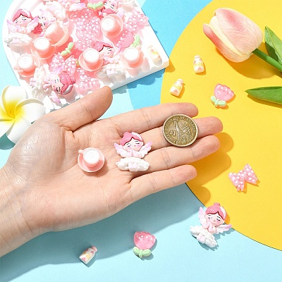 50Pcs 5 Styles Opaque Resin Cabochons CRES-YW0002-67-1