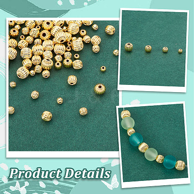 120Pcs 4 Style Brass Beads FIND-PH0017-76-1