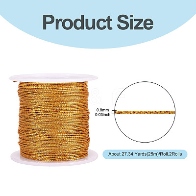 2 Rolls Round PET Metallic Thread MCOR-TADJ0001-01D-01-1