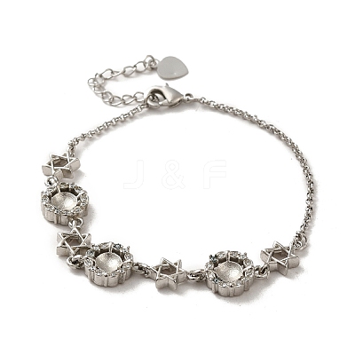 Brass with Rhinestone Chain Bangle Making BJEW-B077-02A-1