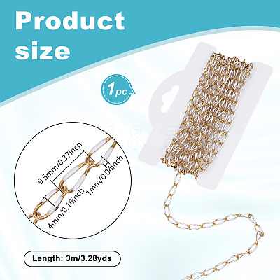 Stainless Steel Enamel Curb Chains CHS-WH0009-07G-01-1
