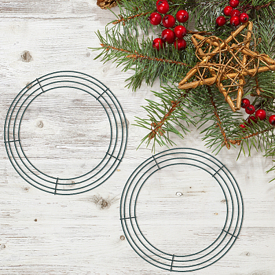 2Pcs Iron Wreath Frames DIY-CP0013-24B-1