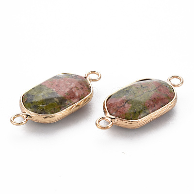 Natural Unakite Link Connectors G-S359-299E-1