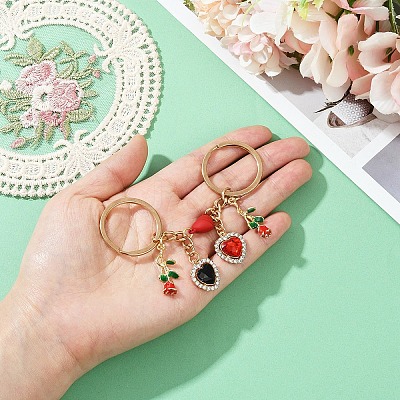 Valentine's Day Alloy Rhinestone Keychain KEYC-YW00184-1