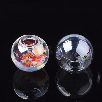 Round Handmade One Hole Blown Glass Globe Ball Bottles X-BLOW-R002-25mm-AB-1
