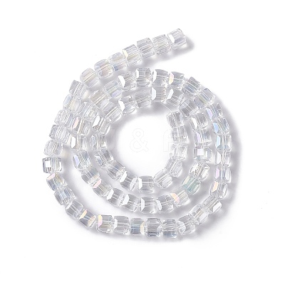 Electroplate Glass Beads Strands EGLA-D018-8x8mm-01-1