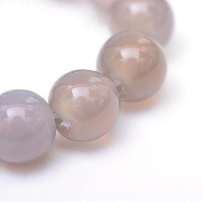 Round Natural Grey Agate Bead Strands G-R345-6mm-07-1