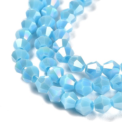 Opaque Solid Color Electroplate Glass Beads Strands GLAA-F029-P4mm-A12-1