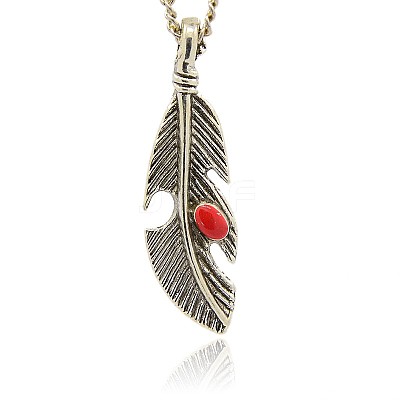 Antique Silver Alloy Enamel Leaf Pendants PALLOY-J207-03AS-1