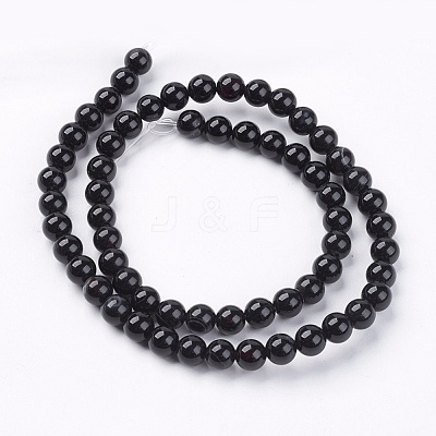 Natural Black Onyx Beads Strands G-H1567-6MM-1